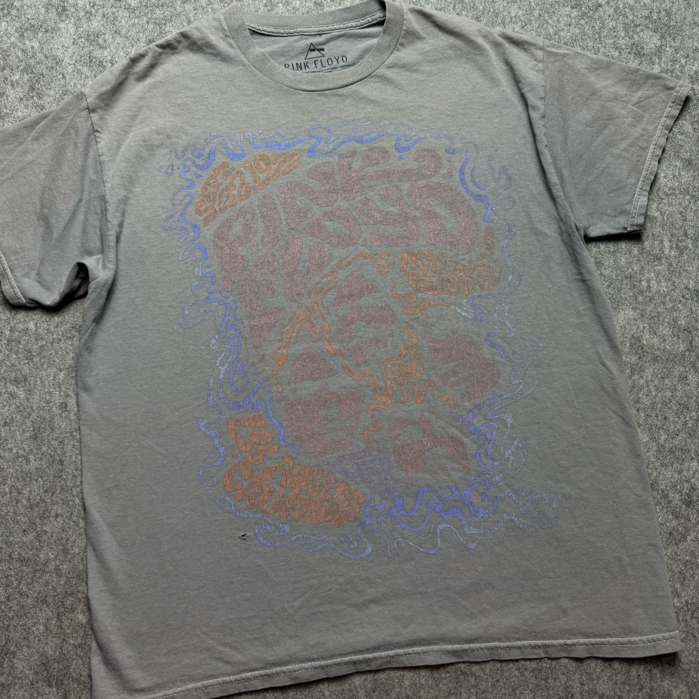 Pink Floyd Shirt Mens Large Gray Psychedelic Rock Concert Graphic Tee 1972
